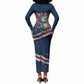 Cape Verde World Football 2026 Long Sleeve Bodycon Dress Blue Sharks Won Our Hearts - Oil Paint Style