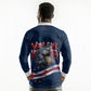 Cape Verde World Football 2026 Long Sleeve Polo Shirt Blue Sharks Won Our Hearts - Oil Paint Style