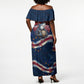 Cape Verde World Football 2026 Off Shoulder Maxi Dress Blue Sharks Won Our Hearts - Oil Paint Style