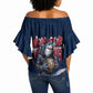 Cape Verde World Football 2026 Off Shoulder Wrap Waist Top Blue Sharks Won Our Hearts - Oil Paint Style