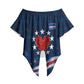 Cape Verde World Football 2026 Off Shoulder Wrap Waist Top Blue Sharks Won Our Hearts - Oil Paint Style