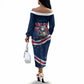 Cape Verde World Football 2026 Off The Shoulder Long Sleeve Dress Blue Sharks Won Our Hearts - Oil Paint Style