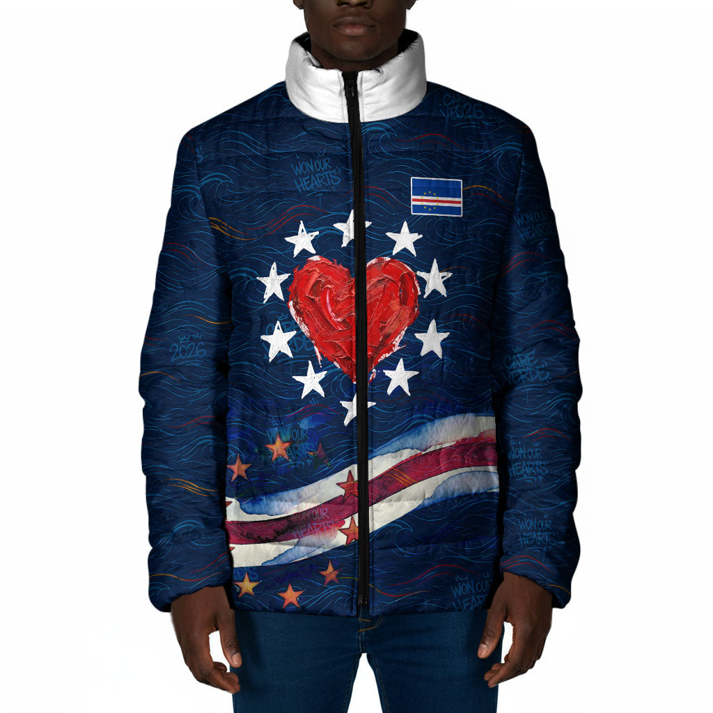 Cape Verde World Football 2026 Padded Jacket Blue Sharks Won Our Hearts - Oil Paint Style