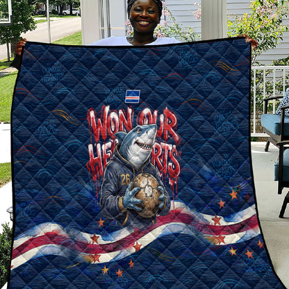 Cape Verde World Football 2026 Quilt Blue Sharks Won Our Hearts - Oil Paint Style