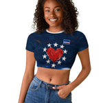 Cape Verde World Football 2026 Raglan Cropped T shirt Blue Sharks Won Our Hearts - Oil Paint Style