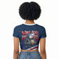 Cape Verde World Football 2026 Raglan Cropped T shirt Blue Sharks Won Our Hearts - Oil Paint Style