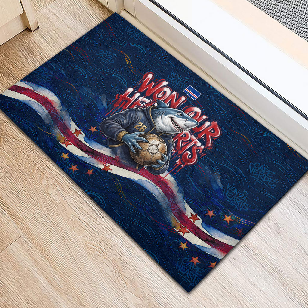 Cape Verde World Football 2026 Rubber Doormat Blue Sharks Won Our Hearts - Oil Paint Style