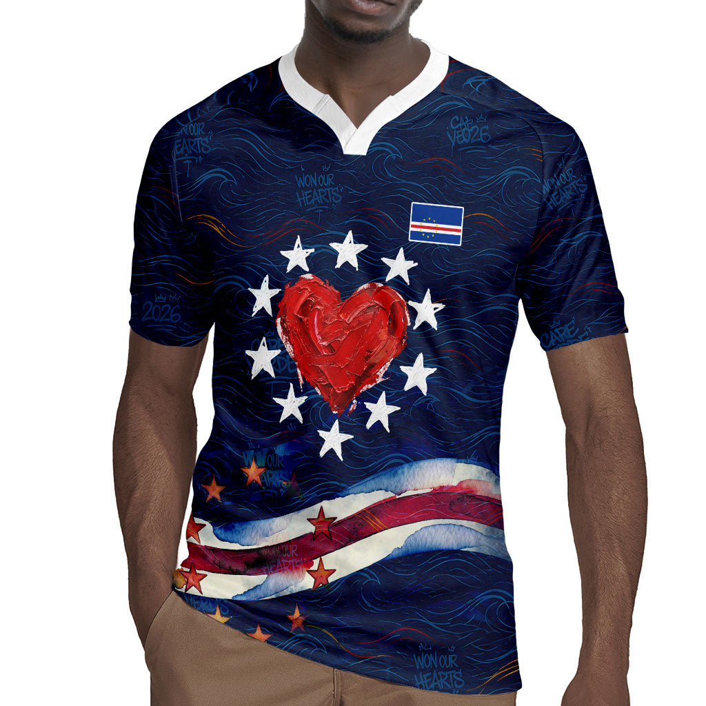 Cape Verde World Football 2026 Rugby Jersey Blue Sharks Won Our Hearts - Oil Paint Style