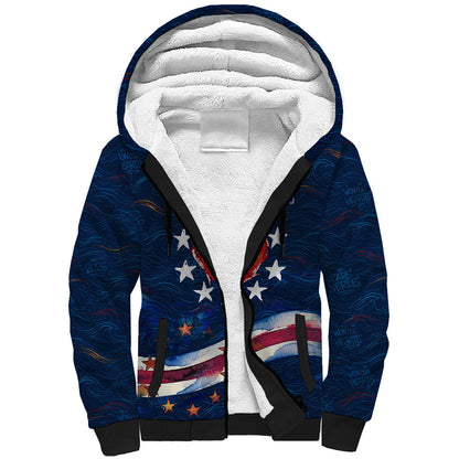 Cape Verde World Football 2026 Sherpa Hoodie Blue Sharks Won Our Hearts - Oil Paint Style
