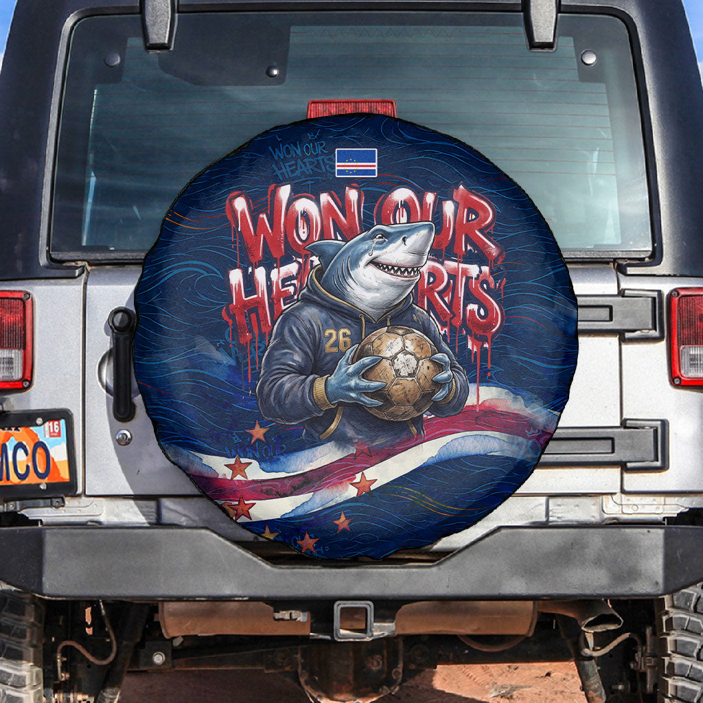 Cape Verde World Football 2026 Spare Tire Cover Blue Sharks Won Our Hearts - Oil Paint Style