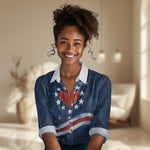 Cape Verde World Football 2026 Women Casual Shirt Blue Sharks Won Our Hearts - Oil Paint Style