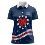 Cape Verde World Football 2026 Women Polo Shirt Blue Sharks Won Our Hearts - Oil Paint Style