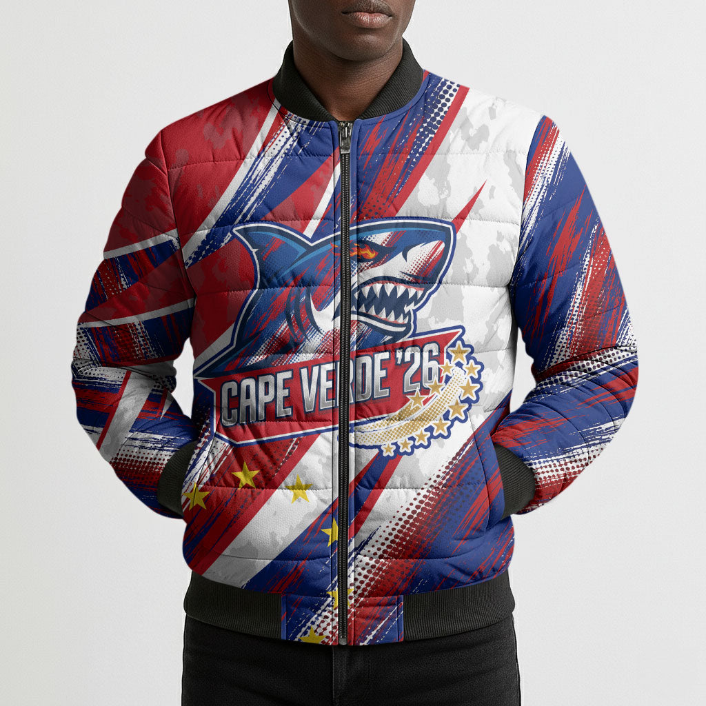 Cape Verde Football 2026 Bomber Puffer Jacket Won Our Hearts Blue Sharks Soccer Player