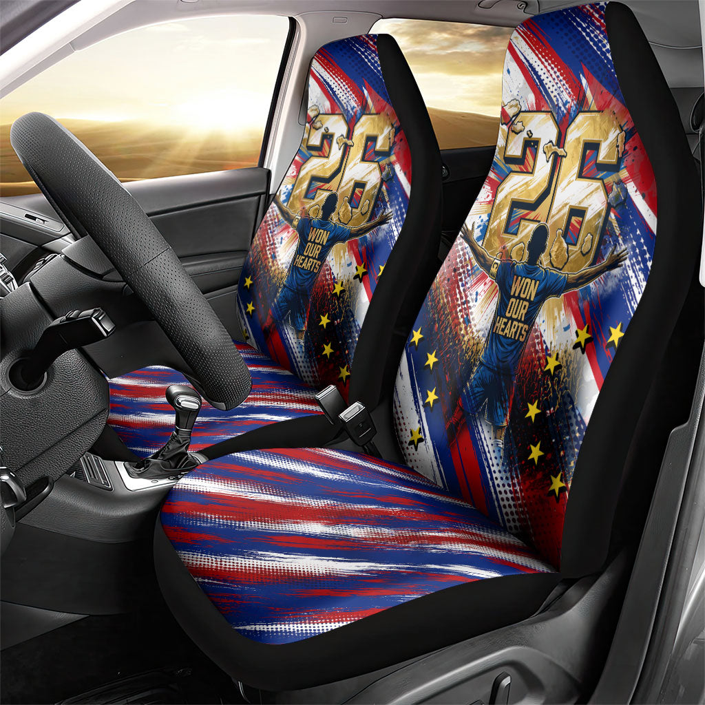 Cape Verde Football 2026 Car Seat Cover Won Our Hearts Blue Sharks Soccer Player