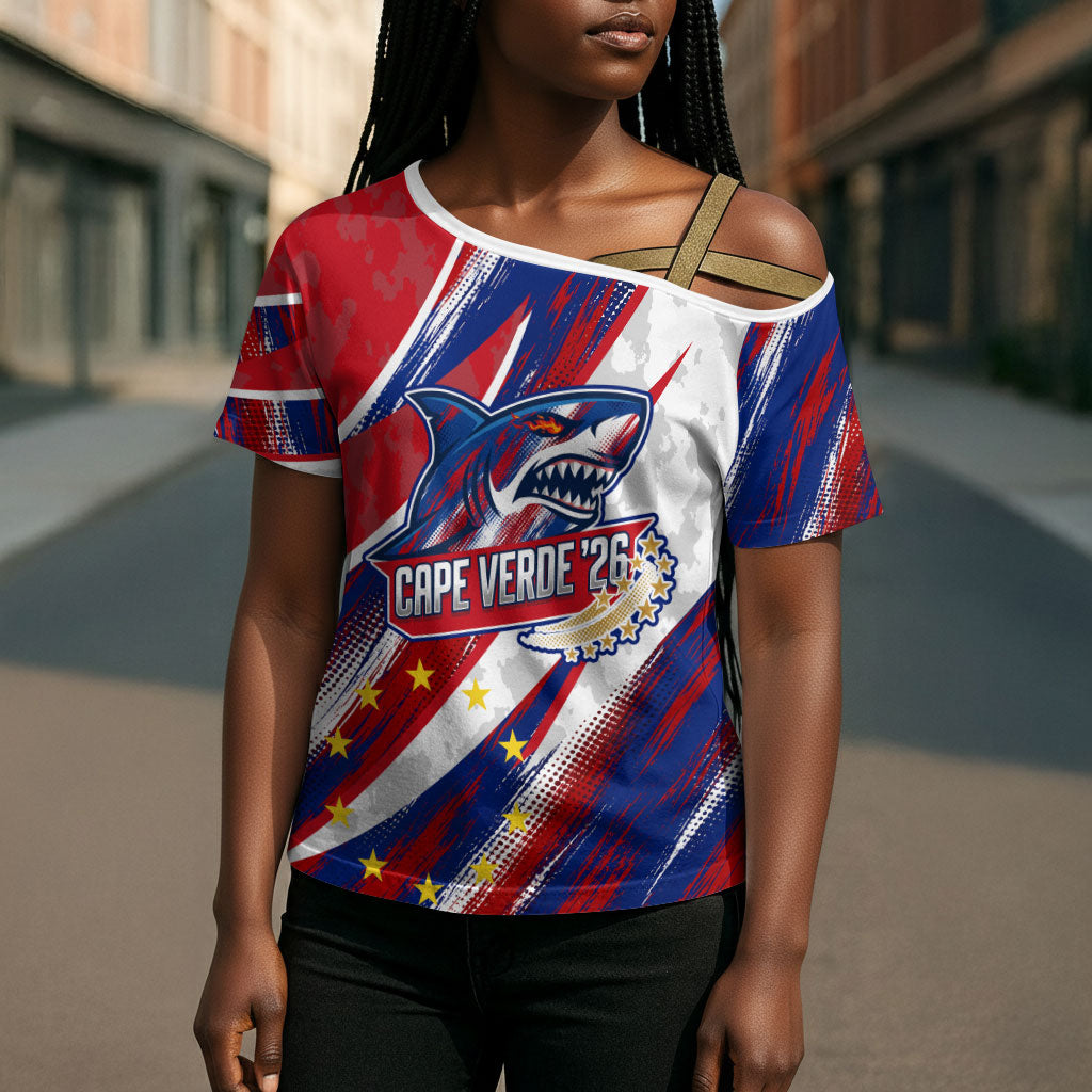 Cape Verde Football 2026 Cross Shoulder Shirt Won Our Hearts Blue Sharks Soccer Player