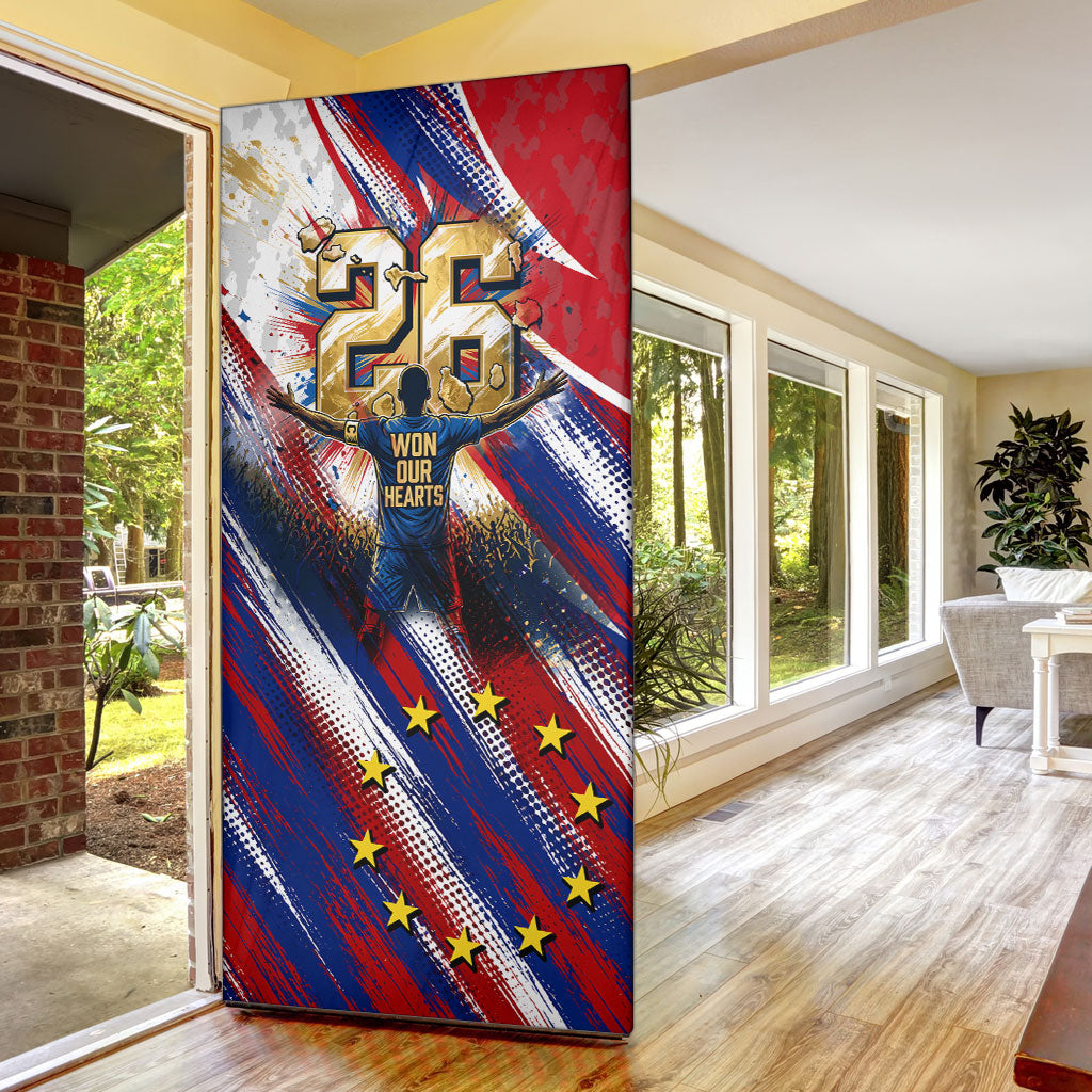 Cape Verde Football 2026 Door Cover Won Our Hearts Blue Sharks Soccer Player