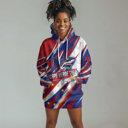 Cape Verde Football 2026 Hoodie Dress Won Our Hearts Blue Sharks Soccer Player