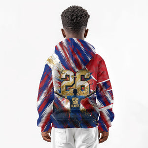 Cape Verde Football 2026 Kid Hoodie Won Our Hearts Blue Sharks Soccer Player