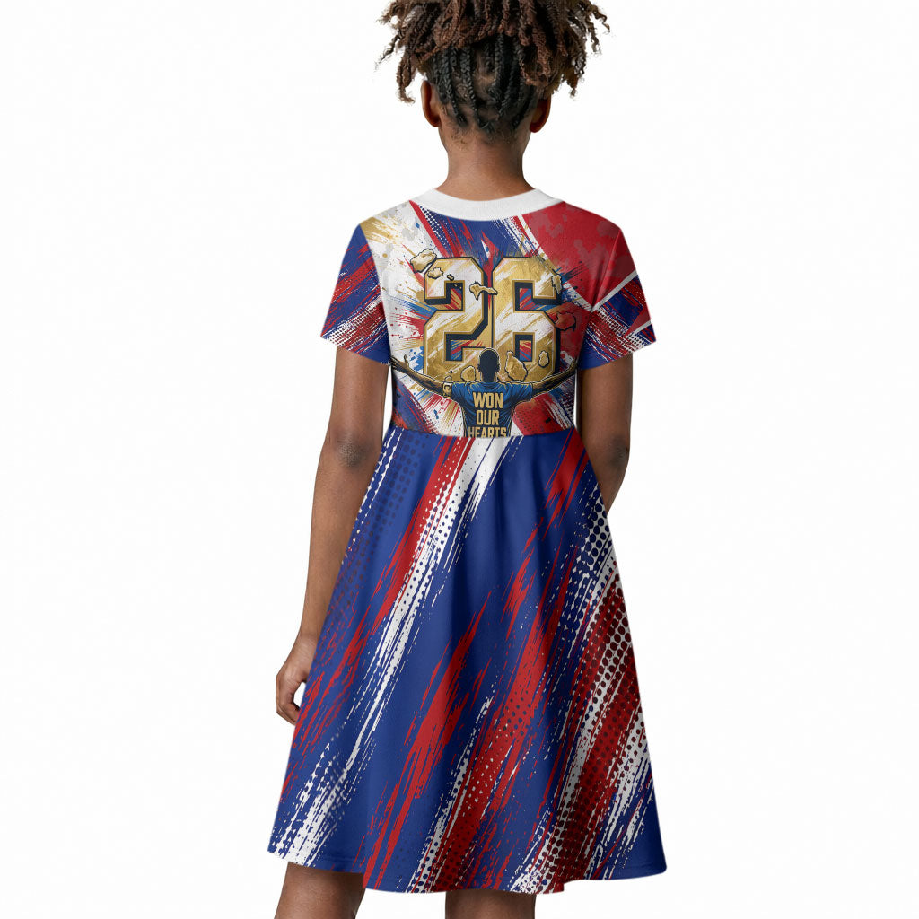 Cape Verde Football 2026 Kid Short Sleeve Dress Won Our Hearts Blue Sharks Soccer Player