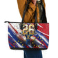 Cape Verde Football 2026 Leather Tote Bag Won Our Hearts Blue Sharks Soccer Player