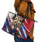 Cape Verde Football 2026 Leather Tote Bag Won Our Hearts Blue Sharks Soccer Player