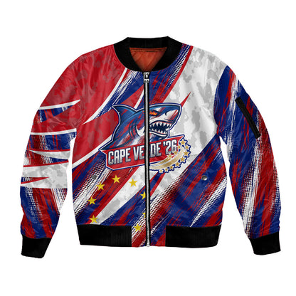 Cape Verde Football 2026 Sleeve Zip Bomber Jacket Won Our Hearts Blue Sharks Soccer Player