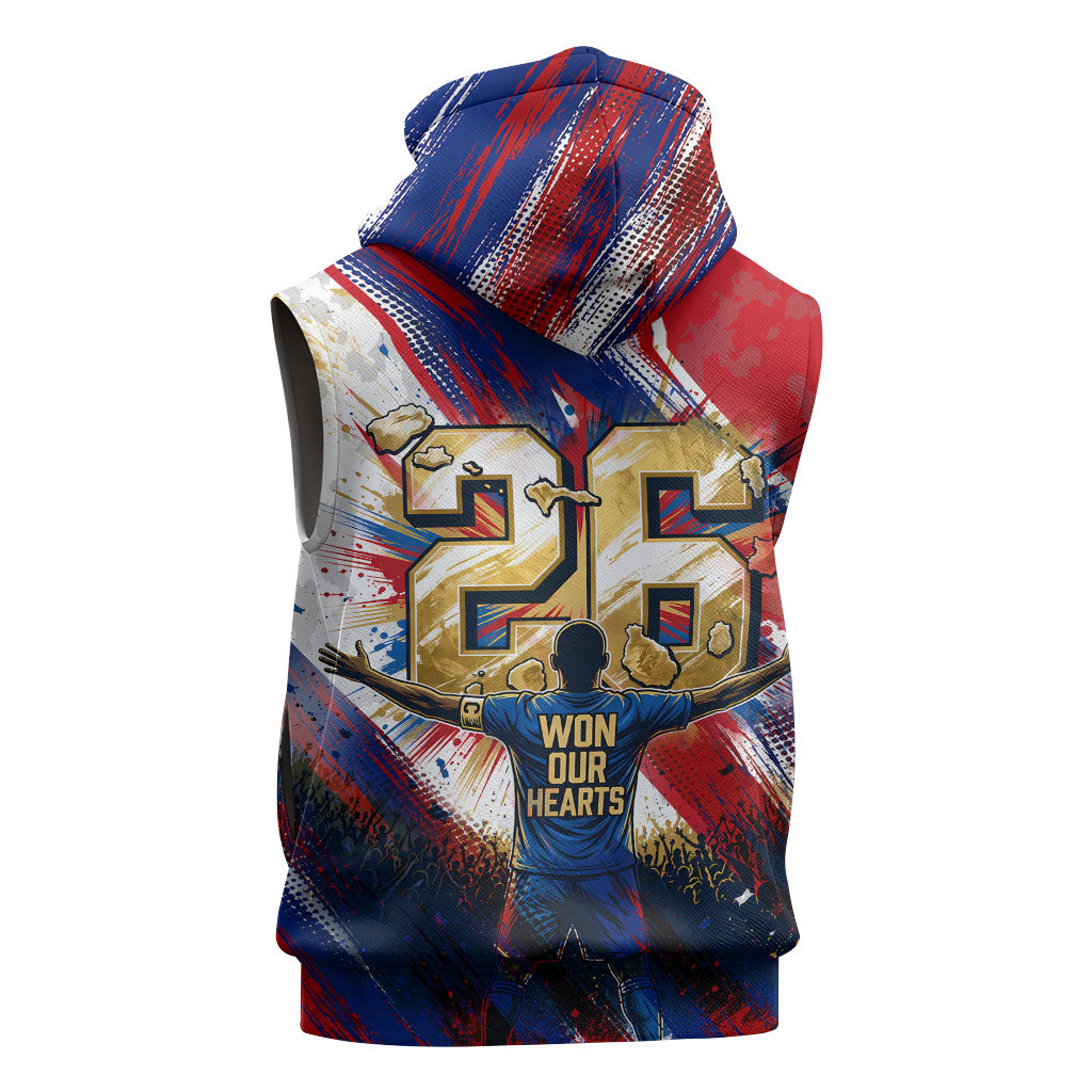 Cape Verde Football 2026 Sleeveless Zip Hoodie Won Our Hearts Blue Sharks Soccer Player