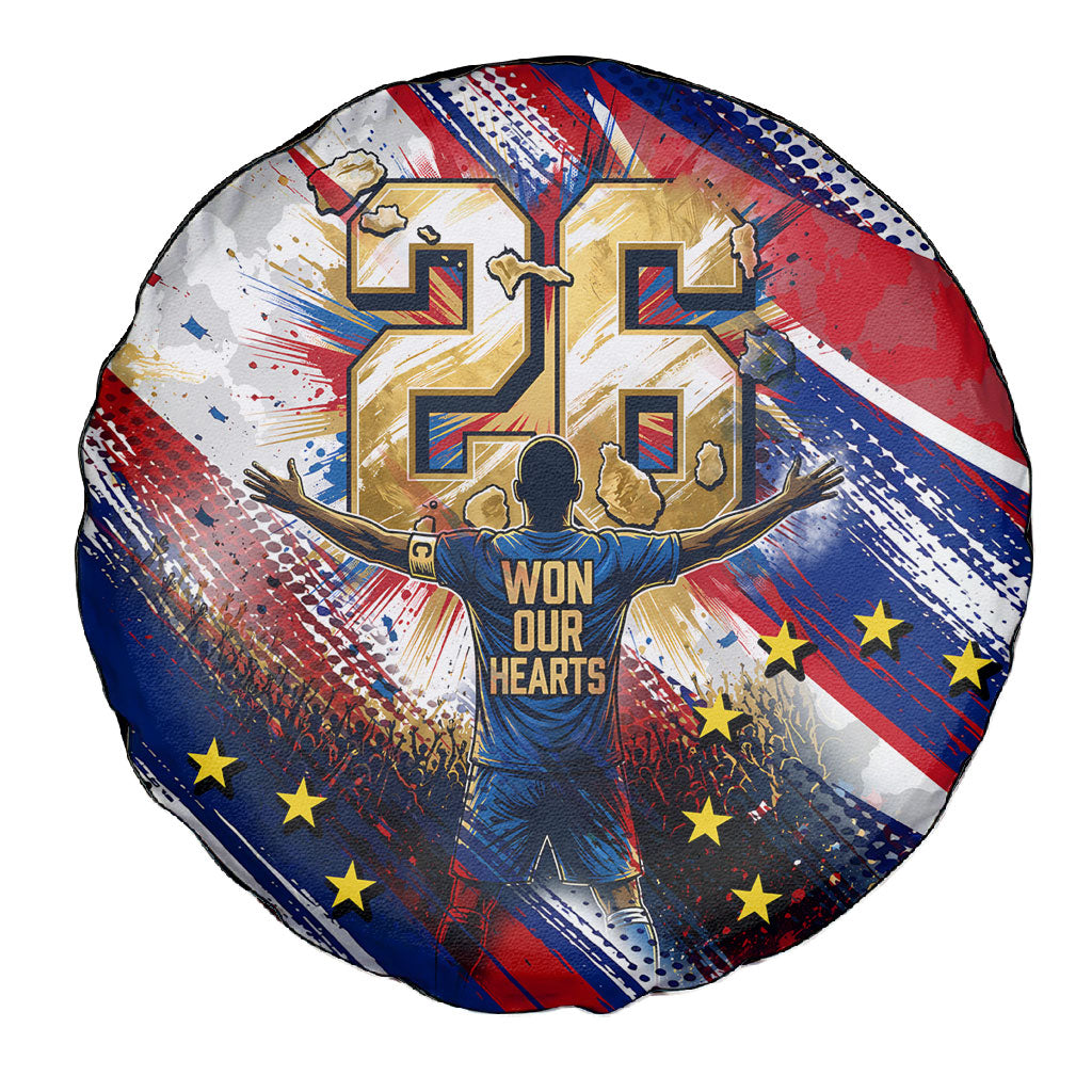 Cape Verde Football 2026 Spare Tire Cover Won Our Hearts Blue Sharks Soccer Player