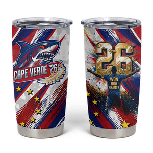 Cape Verde Football 2026 Tumbler Cup Won Our Hearts Blue Sharks Soccer Player