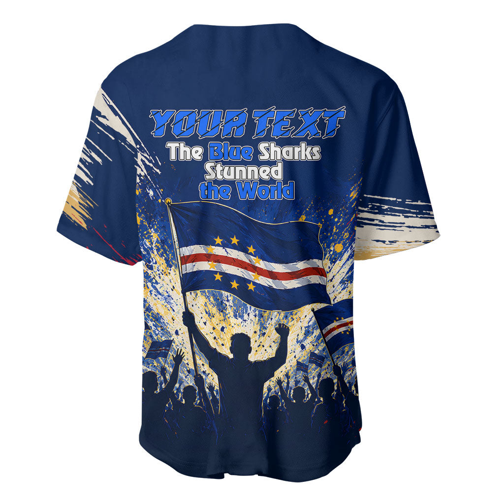 Personalized Cape Verde Blue Sharks Baseball Jersey Giant Spirit African Football 2026 Mascot