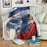 Personalized Cape Verde Blue Sharks Blanket Giant Spirit African Football 2026 Mascot