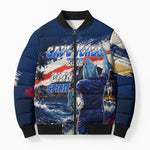Personalized Cape Verde Blue Sharks Bomber Puffer Jacket Giant Spirit African Football 2026 Mascot