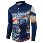 Personalized Cape Verde Blue Sharks Button Sweatshirt Giant Spirit African Football 2026 Mascot