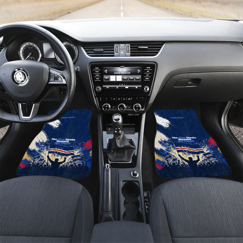Personalized Cape Verde Blue Sharks Car Mats Giant Spirit African Football 2026 Mascot