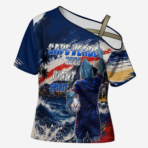 Personalized Cape Verde Blue Sharks Cross Shoulder Shirt Giant Spirit African Football 2026 Mascot