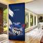 Personalized Cape Verde Blue Sharks Door Cover Giant Spirit African Football 2026 Mascot