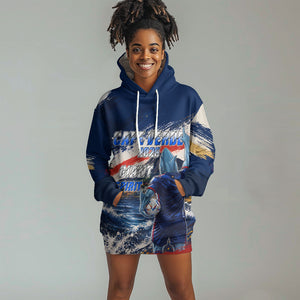 Personalized Cape Verde Blue Sharks Hoodie Dress Giant Spirit African Football 2026 Mascot