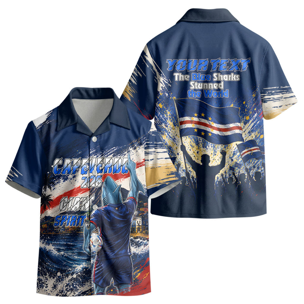 Personalized Cape Verde Blue Sharks Kid Hawaiian Shirt Giant Spirit African Football 2026 Mascot