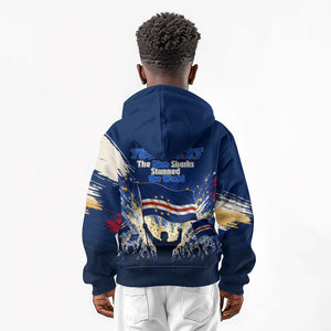 Personalized Cape Verde Blue Sharks Kid Hoodie Giant Spirit African Football 2026 Mascot