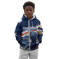 Personalized Cape Verde Blue Sharks Kid Hoodie Giant Spirit African Football 2026 Mascot