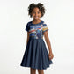 Personalized Cape Verde Blue Sharks Kid Short Sleeve Dress Giant Spirit African Football 2026 Mascot