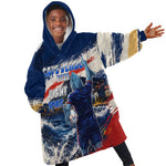 Personalized Cape Verde Blue Sharks Kid Wearable Blanket Hoodie Giant Spirit African Football 2026 Mascot