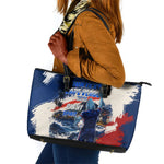 Personalized Cape Verde Blue Sharks Leather Tote Bag Giant Spirit African Football 2026 Mascot