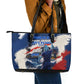 Personalized Cape Verde Blue Sharks Leather Tote Bag Giant Spirit African Football 2026 Mascot