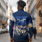 Personalized Cape Verde Blue Sharks Long Sleeve Button Shirt Giant Spirit African Football 2026 Mascot