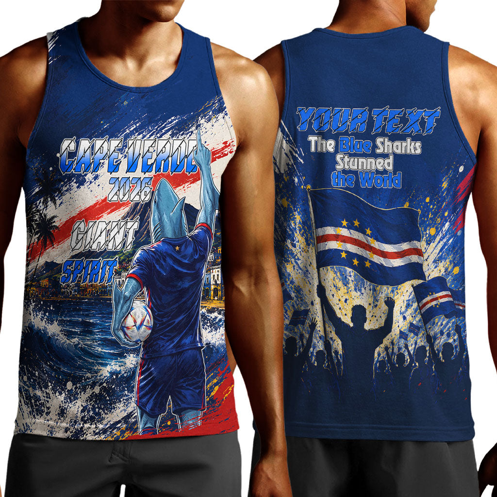 Personalized Cape Verde Blue Sharks Men Tank Top Giant Spirit African Football 2026 Mascot
