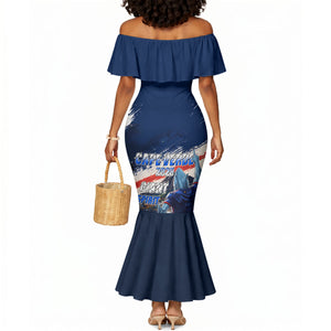Personalized Cape Verde Blue Sharks Mermaid Dress Giant Spirit African Football 2026 Mascot