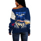 Personalized Cape Verde Blue Sharks Off Shoulder Sweater Giant Spirit African Football 2026 Mascot