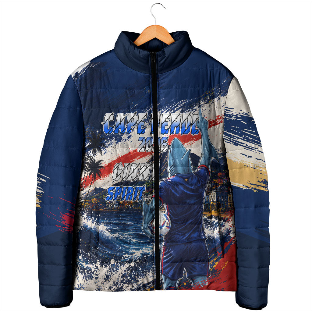 Personalized Cape Verde Blue Sharks Padded Jacket Giant Spirit African Football 2026 Mascot