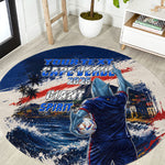 Personalized Cape Verde Blue Sharks Round Carpet Giant Spirit African Football 2026 Mascot